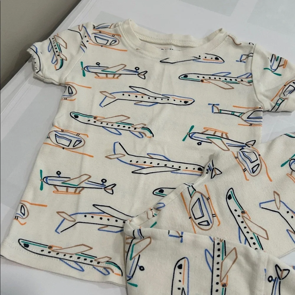 Old Navy Airplane Print Kids Pajama Set - Cream